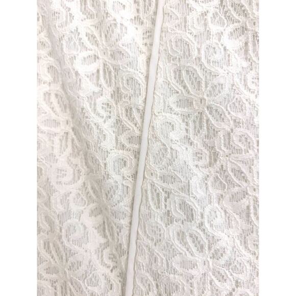 Ivy & Blue White Dress Lace Overlay Short Sleeve 6 Romantic Bride Feminine - Picture 4 of 9